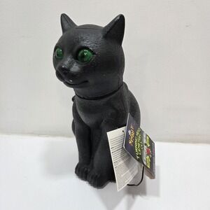 Spirit Halloween Turning Head Cemetery Cat Black‎ Glowing Green Eyes